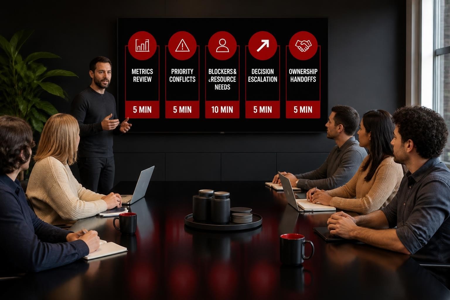 Daily Huddle Agenda for a Ten Person Company (2026)